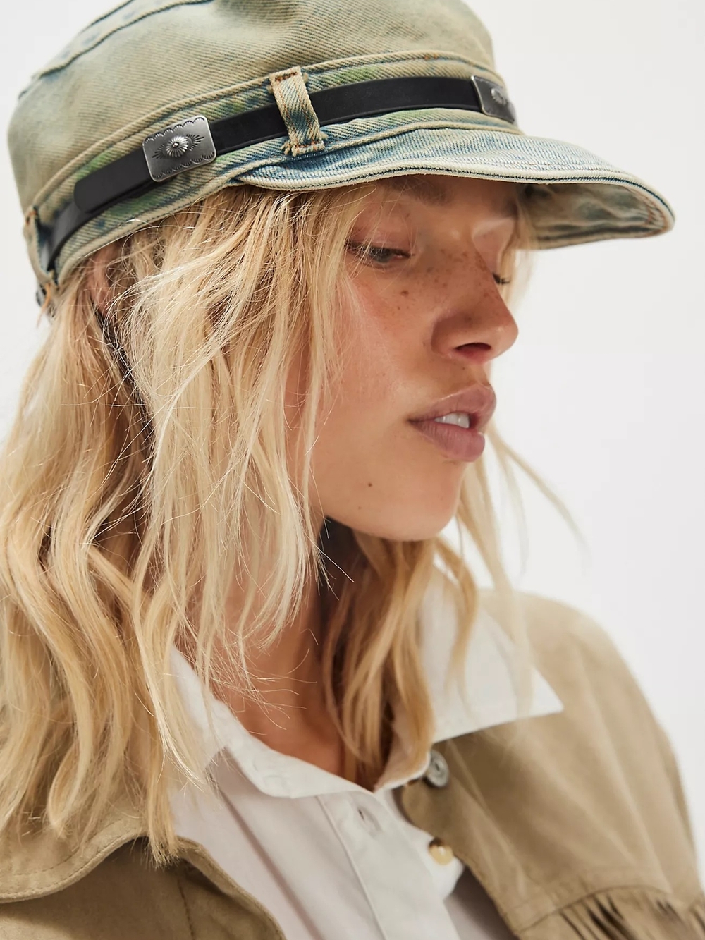 NWT Free People Washed Cadet Denim Cap